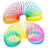 CXLHO Jumbo Rainbow Coil Spring Toy, Classic Novelty and Colorful Neon Plastic Toy Party Supplies...