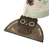 MufHomse Cats Litter Mat 24x15In Cat Trapping Mat Water Proof PVC Cute Feeding Mats Non-Slip Pets Pl