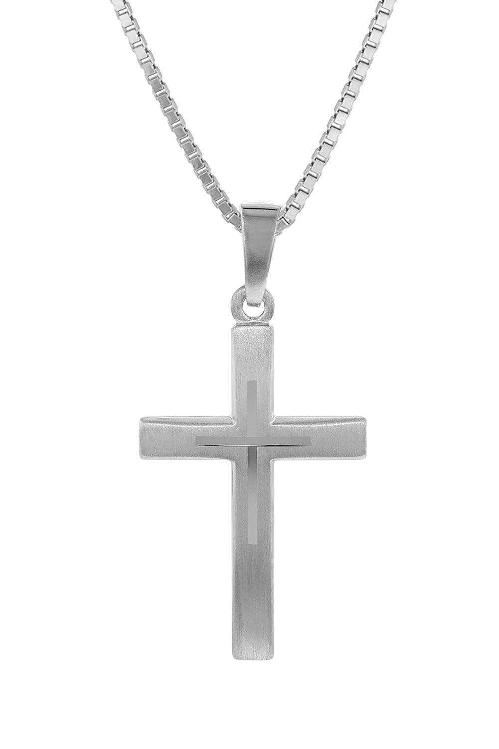 trendor Kreuz mit Kinder-Halskette Silber 925 79602 | Kinder Halskette Silber, Halskette für Mädchen und Jungen, Silberkette mit Kreuz, Kreuzkette Silber Kids