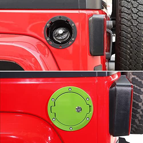 Compuerta de combustible con bloqueo para Jeep Wrangler JK 2007-2018, accesorio verde 4