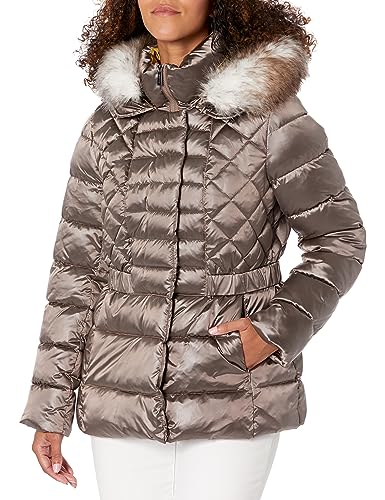 Manteau alternatif en duvet femme Kenneth Cole avec fausse fourrure