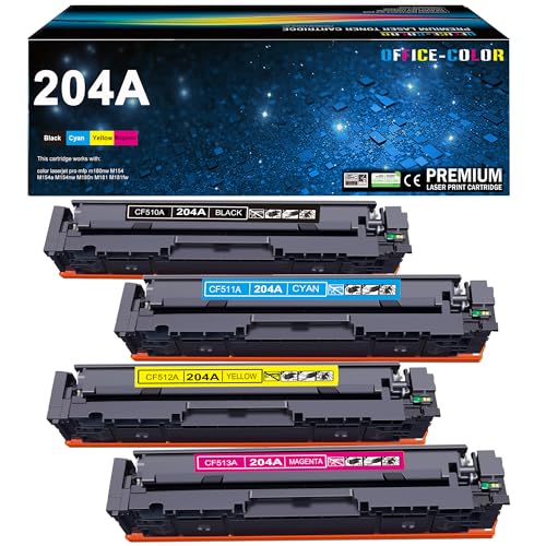 204A Toner Cartridges 4 Pack Replacement for HP 204A Toner Compatible for HP Color LaserJet Pro MFP M180nw M180n M181fw M154a M154nw Printer (Black,Cyan,Yellow,Magenta)