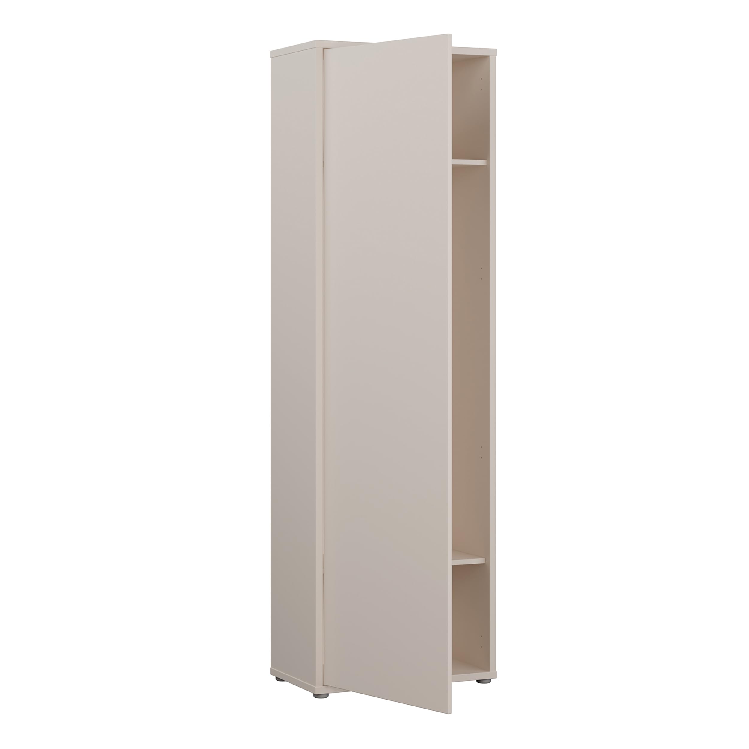Forte Alice Springs Garderobenschrank 60, Moderne Garderobe mit Kleiderstange und Einlegeböden, Flur, Holzwerkstoff, Kaschmir Beige, 59,8 xm breit x 191,9 cm hoch x 34,9 cm tief