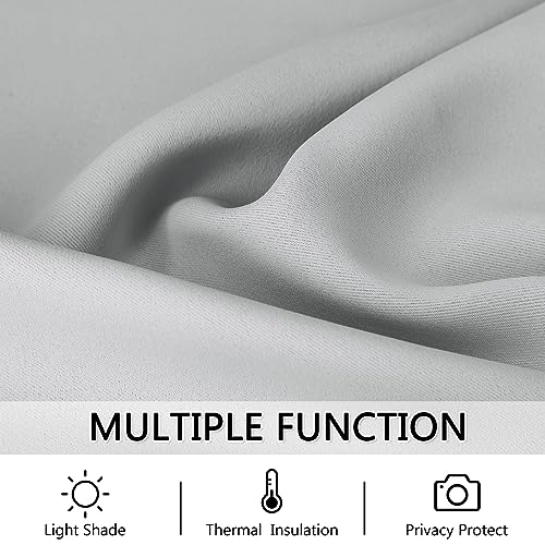 LinTimes Short Curtains for Bathroom Set 2 Panels Rod Pocket Cafe Tier Curtains Light Blocking Blackout Room Darkening Camper Curtains for Small Windows Kitchen 26x30 Inch Length Light Grey Wine - Image 4