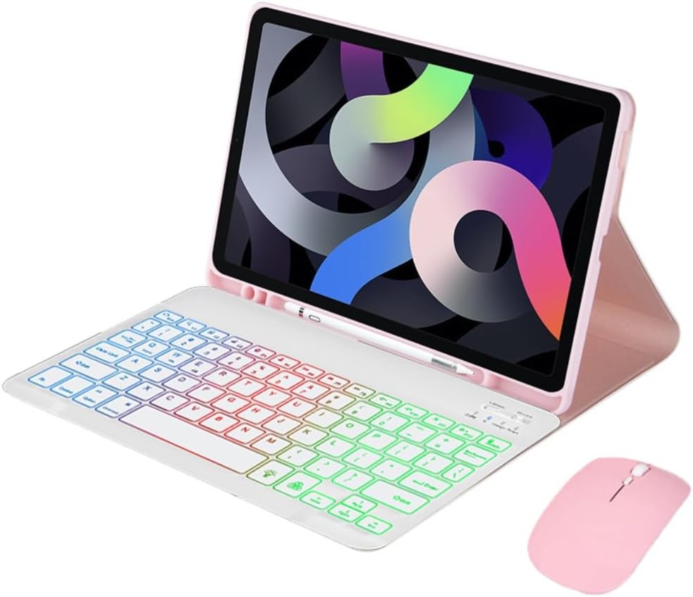 Backlit Keyboard for Samsung Galaxy Tab A7 10.4'' 2022/2020(SM-T500/T505/T507/T509),Case with Rainbow Backlit Keyboard,Stand Cover,Pencil Slot (Mint)