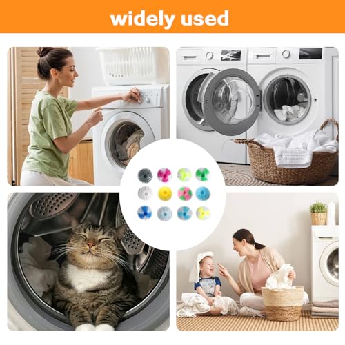 12 Pcs Pet Hair Remover Washing Machine, Lint Catcher Pet Hair Remover for Laundry Balls, Cat Hair Remover Washing Machine Hair Catcher, Reusable Lint Remover Balls for Laundry Bedding Clothes - Image 7