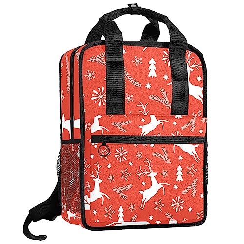 Sac à dos pour garçons motif élan de Noël multicolore 35.5x26x12 cm