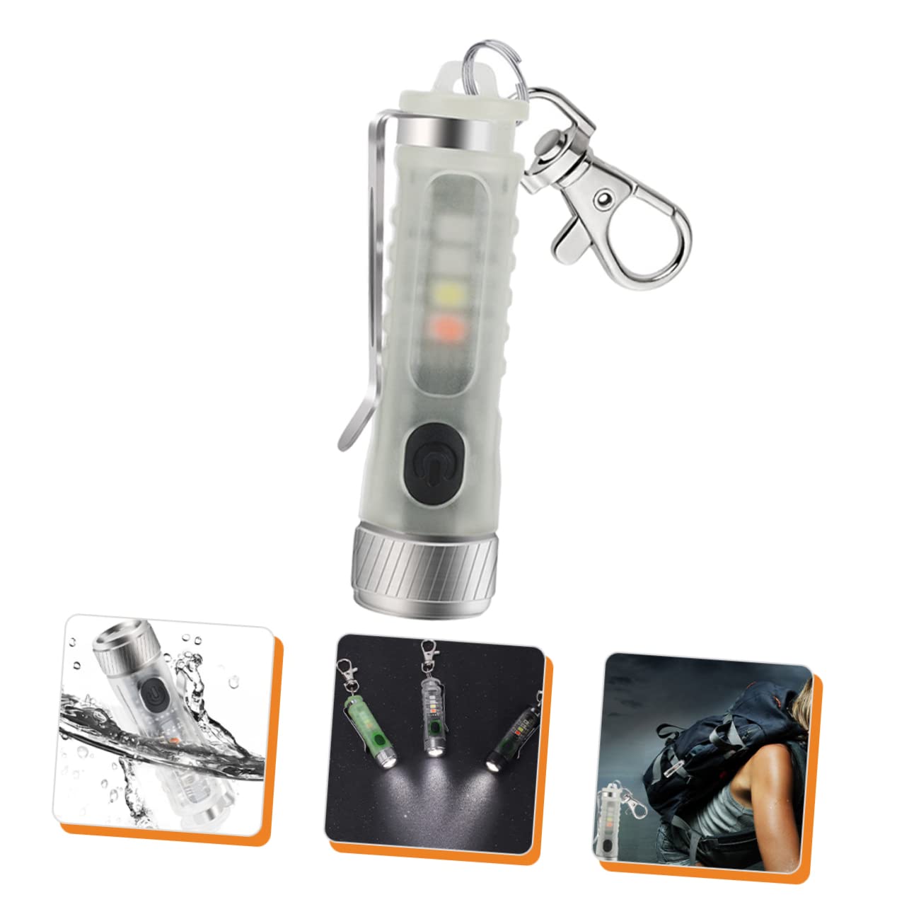 BESPORTBLE 4pezzi Mini Torcia Led Portachiavi Ricaricabile Regolabile Luce Portatile Per Escursioni Campeggio e Emergenze Modalità Di Illuminazione Design Compatto e Leggero Per Borse e