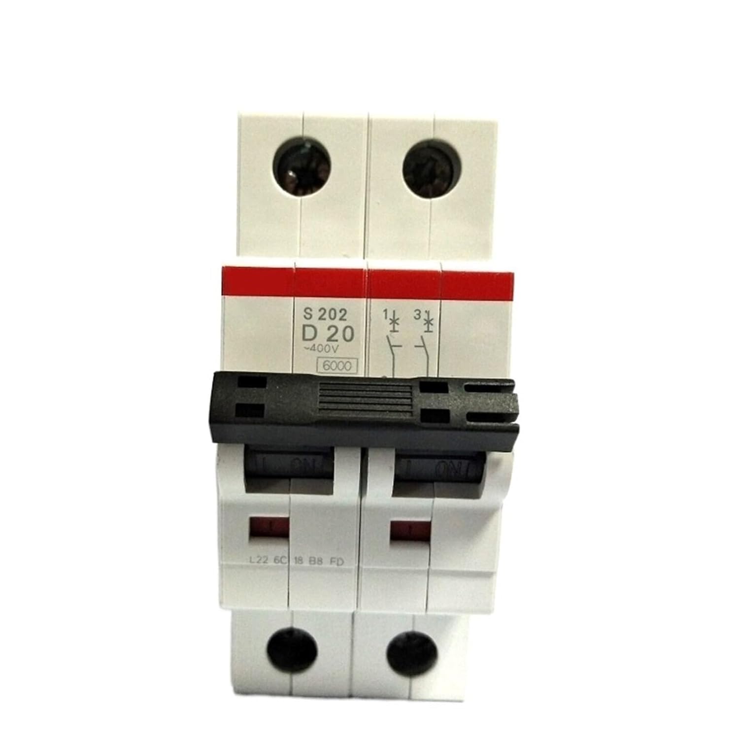 Disjoncteur miniature S202 courbe D 25A 1P+N pour moteur et climatisation