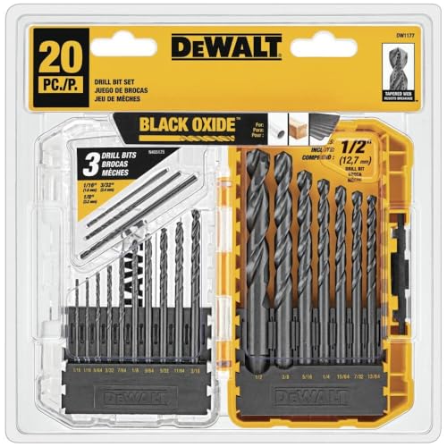DEWALT Black Oxide Drill Bit Set, 20-Piece (DW1177)