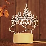 空の城3DランプカラフルなLEDナイトライトの装飾寝室の贈り物のためのイスラム教徒の雰囲気のランプ CDKPAWMZ