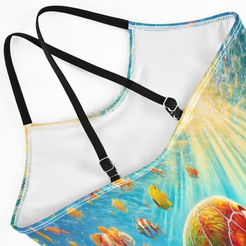 Sea Turtle Blue Bathing Suits for Girls Kids Swimsuits One Piece Swimsuits Summer Beach Swimwear4