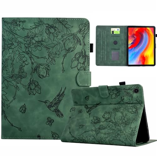 Coque Samsung Galaxy Tab A9 8.7 SM-X110 X115 étui cuir rabat oiseau fleur