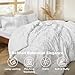 Bedsure Tufted Boho Comforter Set Twin Size - Bright White Boho Bed Set, GentleSoft™ 2 Pieces Farmhouse Shabby Chic Embroidery Bedding, Gifts for Woman, Soft Jacquard Twin Comforter for All Seasons