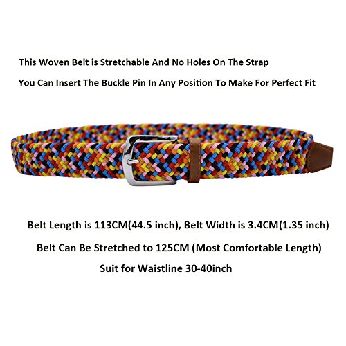 Stretch Belt, Elastic Belts Braided Fabric Belt Colorful Woven Belts4