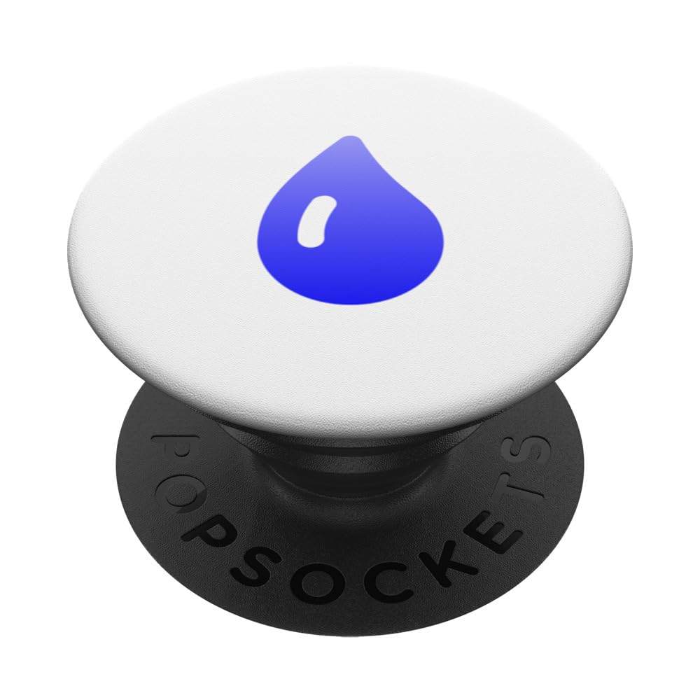 Water Droplet Waterdrop Raindrop Water Lover Hydration PopSockets Swappable PopGrip, Black