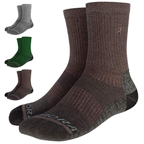 Rymora Walking Socks Hiking Socks Men Women (Merino Wool, Moisture Wicking, Seamless Toe) (One Pair - Brown) [M] (Medium: UK 7-10 / EU 40-44)