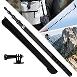Junrvivy 3M Der unsichtbare Selfie-Stick ist in der Länge frei verstellbar Insta 360 x5 x4 x3 zubehör, Kohlenstofffasermaterial Go Pro Adapter & Aufbewahrungstasche - Silber