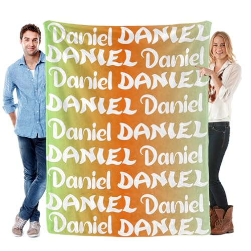 tussouMA Personalized Name Bedding Flannel Throw Blankets Custom with Name Swaddle Festival Birthday Wedding for Baby,Adult,Kids,Girls,Boys Gifts All Seasons