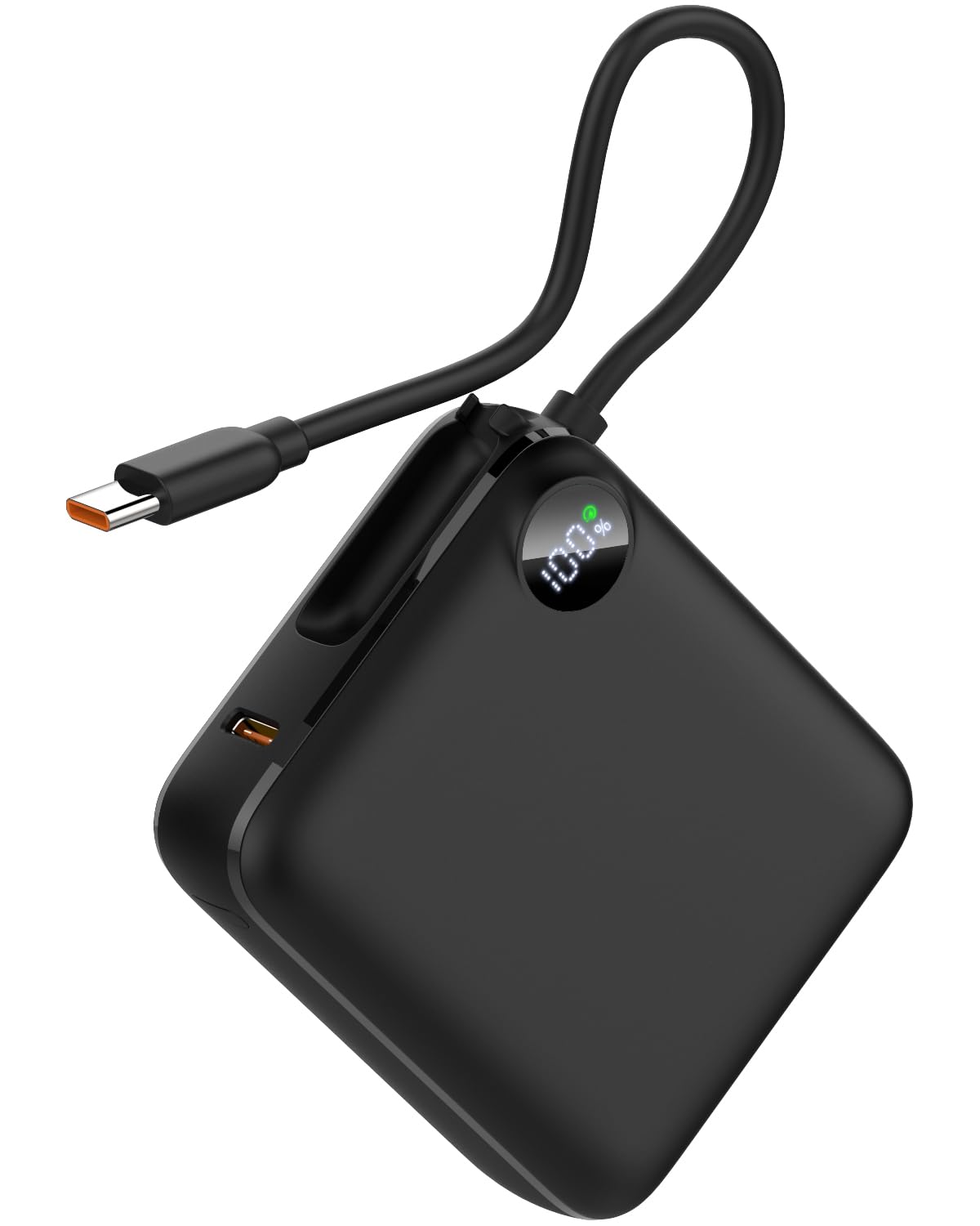 Build-in USB C Cable Mini Power Bank, 10,000mAh 20W High-Speed Small Portable Charger, Fast Charging Battery Pack for iPhone 16/15/15 Pro/15 Pro Max/15 Plus, Galaxy (Mini)