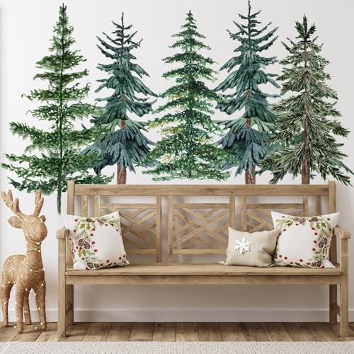 Vinilos decorativos de árboles de pino en rollos para Navidad miniatura 4