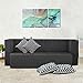 FRESH UP 4 Seater Sofa Bed Jute Fabric 78x36x14 Inches Washable Cover with 4 Cushions (Dark Grey