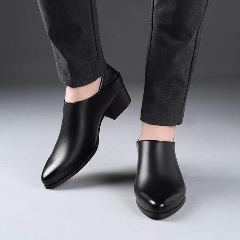 Men's Monk Dress Oxford Formal Shoes Non Slip Block Heel Anti-Slip Slip Resistant Prom Top-Grain Leather Slip-on Plain Toe Business2