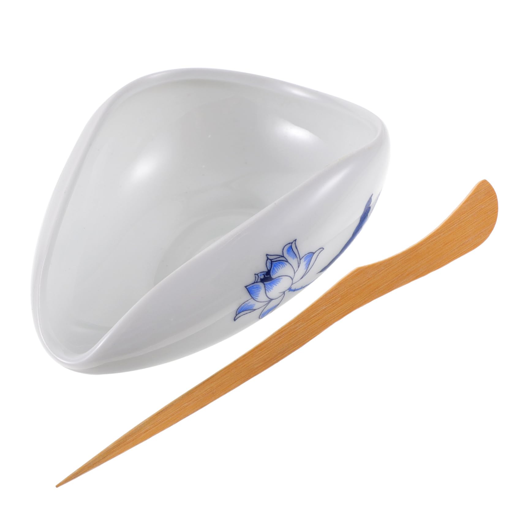 GRIRIW Stylish Ceramic Tea Leaf Container Tea Dispensing Cup Office Bean Tray Bean Scoop Small Ceramic Tray