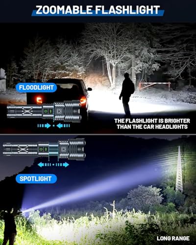 Image of Super Bright 99000 High Lumens Flashlights Rechargeable, Powerful LED Flashlight 6 Mode, Zoomable Tactical Flashlights, Anti-Drop Wear-Resistant for Home Emergency Camping