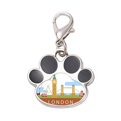 DIYthinker?London Bridge UK Big Ben The London Eye Pet Tag Keychain Dog Cat ID