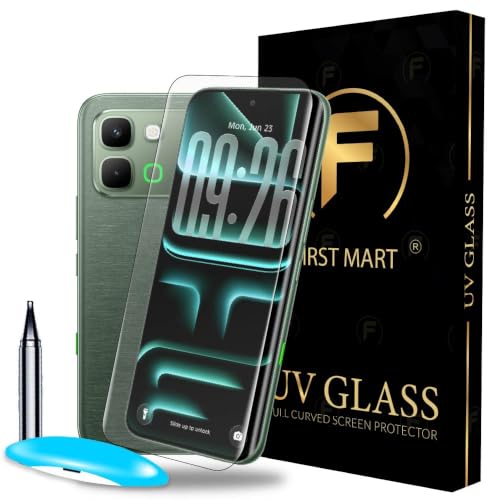 Image of FIRST MART Military-Grade Gorilla UV Tempered Glass for Infinix Note Edge - 9H Hardness, Edge-to-Edge, Bubble-Free | Black