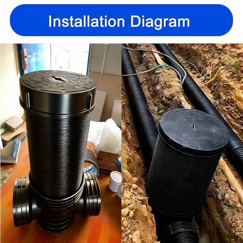 Couvercle de fosse septique rond en PE 315 mm avec poignée pour jardin