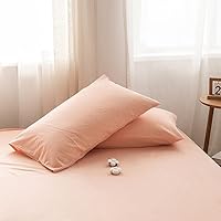 Vista 6 de FACE TWO FACE Juego de Ropa de Cama Funda de Edredón 100% Algodón Lavado con Textura Similar al Lino Transpirable Duradero Suave Cómodo (Full, Rosa)