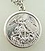 Needzo Religious Gifts Silver Tone Saint St Michael Protection Charm Pendant Necklace, 7/8 Inch