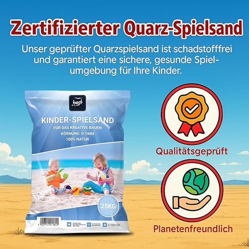 4myBaby GmbH - Spielsand 15kg | Quarz Sand für Sandkasten | Kinder Spielsand | Dekosand | Spielsand für Sandkasten | Keimfreier Spielsand | Gewaschener Feiner Quarzsand - für Sicheres Spielen
