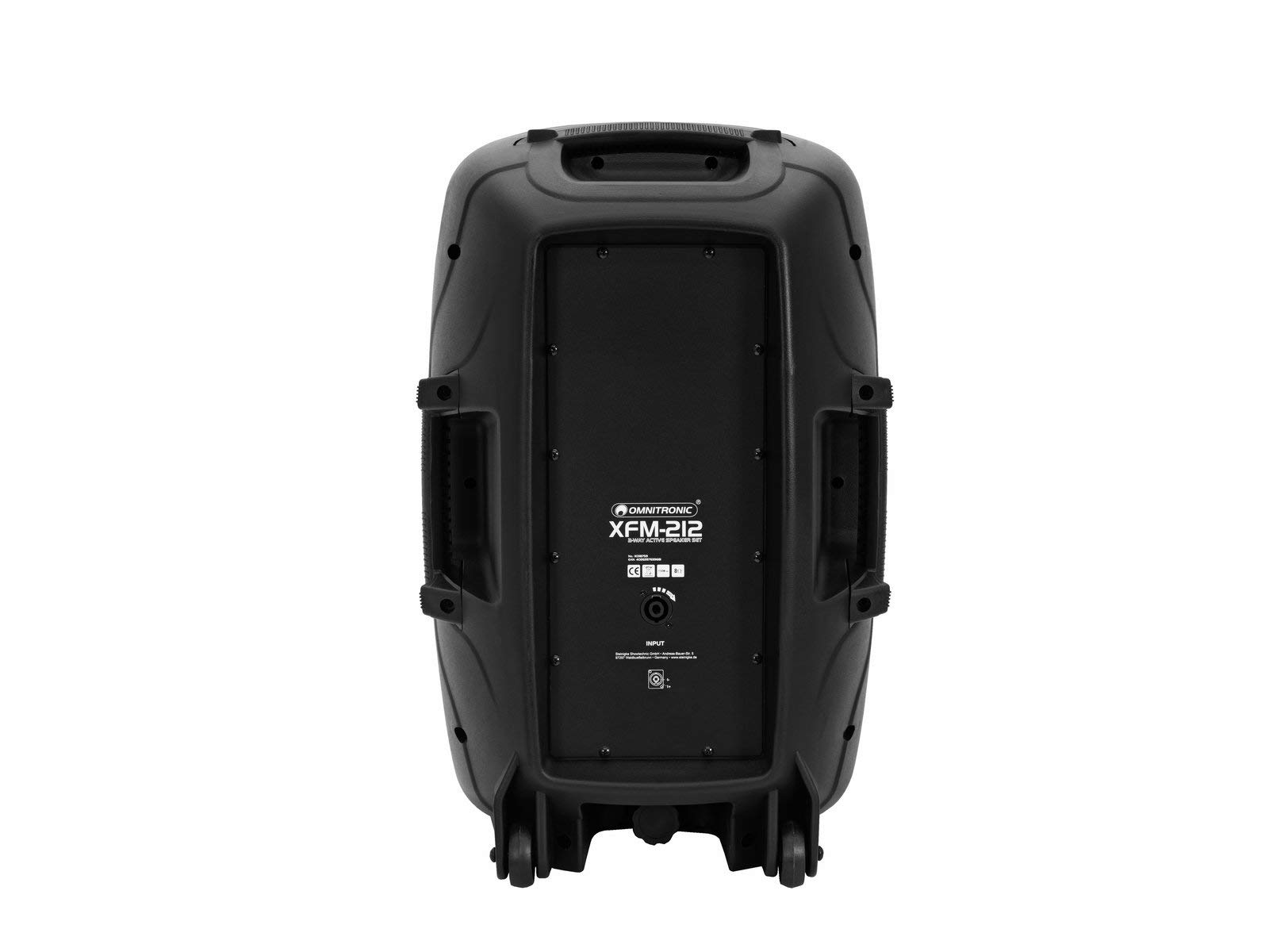 OMNITRONIC Set XFM-212AP Aktives Lautsprecherset mit MP3-Audioplayer, Bluetooth, SD, USB + Funkmikrofon, 150 W RMS | Bestehend aus einer Aktivbox, einer Passivbox und 2 Boxenhochständern