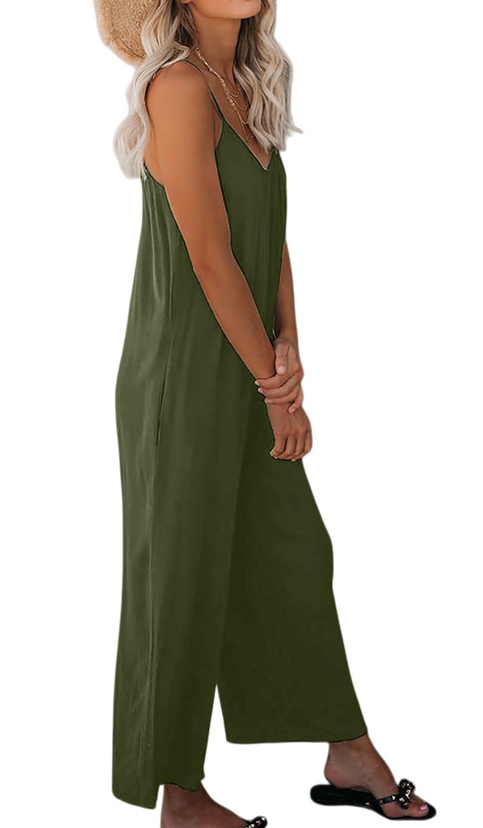 Salopette Donna Estate Tuta Jumpsuit Elegante Senza Manica Vestibilità Jumpsuit da Donna Elegante Salopette Vestibilità Ampia Ampia Tuta Senza Maniche Casual a Gamba Larga Pantaloni