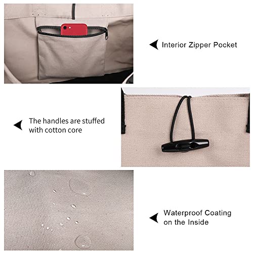 Aricsen Large Canvas Shopping Tote Bag With Handles For Women Gift Grocery Beach Holidays, Reusable Blank Clearance Eco Burlap Cloth Jute Fabric Handbag For Kitchen, Black & Gray #TOP3