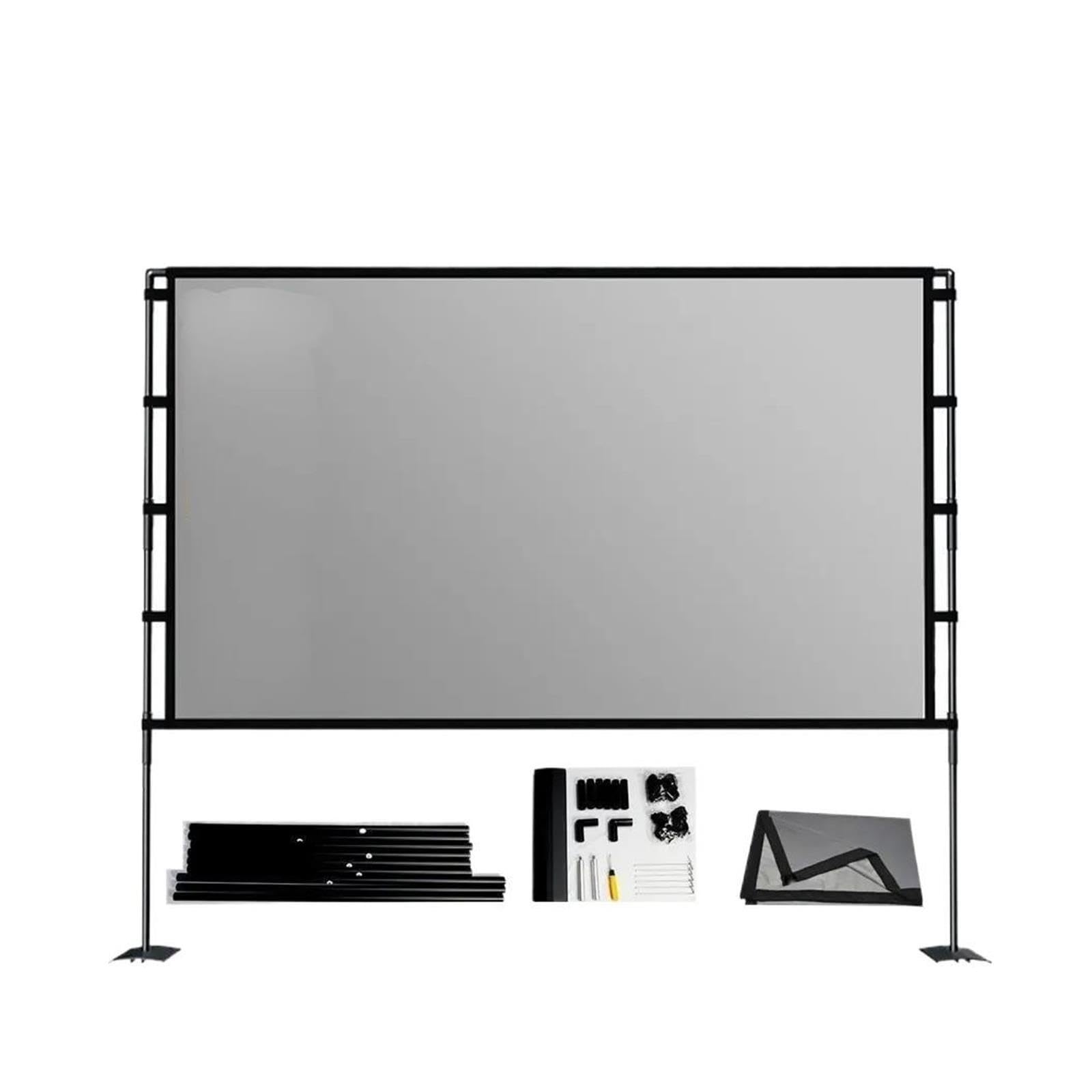 Compatible con MIXITO, Pantalla de proyector de Doble Soporte 16:9 | Soporte de doble soporte, tela antiligera, plegable, 3D HD, 84-120 pulgadas(60 inch)