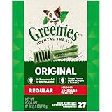 Greenies Original Regular Dental Dog Treats, 27 oz. Pack (27 Treats)