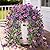 Hommyea Artificial Hanging Flowers for Outdoors, 2 Pcs Fake Hanging Plant Spring Summer Decor, UV Resistant No Fade Faux Flower for Front Door Porch Planter Patio Yard Garden(Double Purple)