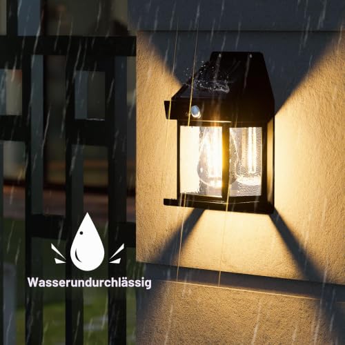 Flacchi Solarlampen für Außen mit Bewegungsmelder Warmweiß 4 Stück – Ansicht 3