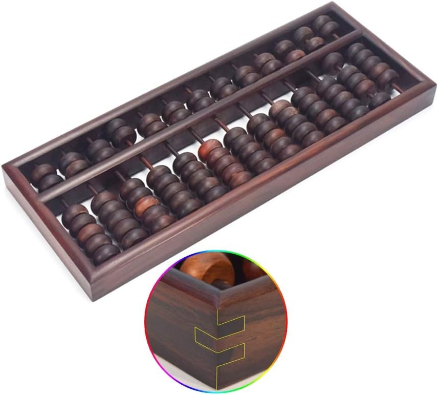 Counting Abacus Abacus red Rosewood Art Collection Abacus Accounting Retro Abacus 13 Gears Desktop Decoration Gift (Color : Brown, Size : 40 * 16 * 3cm)