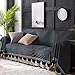 Plush sofa slipcover,1-piece vintage lace suede couch cover anti-slip furniture protector for 1 2 3 4 cushions sofas-grey 200x380cm(79x150inch)
