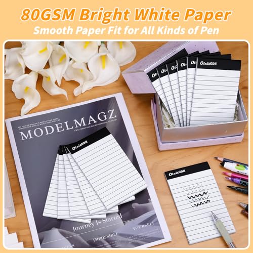 Image of Oleitodh 3x5 Notepads - 48 Pack White Memo Pads Small Writing Pads with Perforated Lined Pages, Mini Note Pads 30 Sheets per Lined Note Pads 3x5, Pocket Notepads for Office School Home Supplies