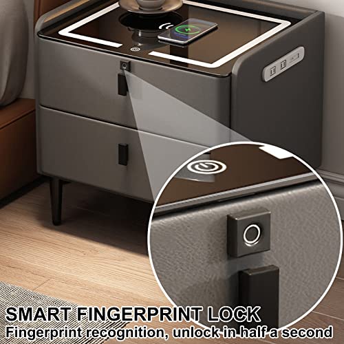 Table de chevet intelligente avec LED réglables et enceinte Bluetooth