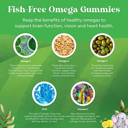 Bundle Of Omega 3 Gummies For Kids And Plant Based Kids Multivitamin Gummies - - Perfect Dha Omega 3,6,9 Gummies That Supports Bones, Brain, Heart - Non-Gmo Kids Vitamins Gummy #TOP5