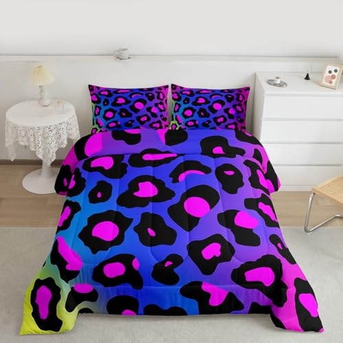 Image of Feelyou Leopard Print Bedding Set Full Size for Girls Women