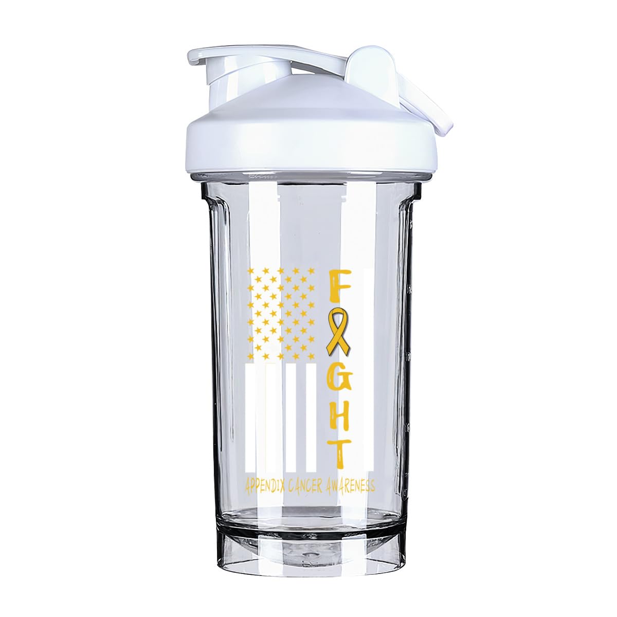 Breast Cancer Warrior Support Squad Appendix Cancer Awareness 18 Ounce Shaker Cup,Fashion Theme Pattern Shaker Bottle Leak-proof Workout Shake Bottles 500ML/18 oz Perfect for Pre Workout-3-1