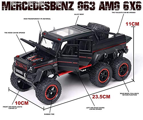 Image of MTG Metro Toys & Gift - Benz G63 AMG 6X6 V12 Off Road | 1:24 Scale | Big Diecast Model Metal Pull Back Toy car for Kids with Openable Doors & Light, Music Toy Vehicle for Kid 【Colors as Per Stock】